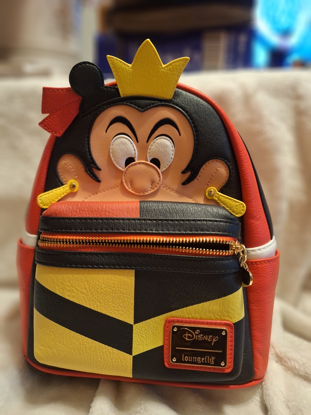 Disney Loungefly Queen of Hearts Mini Backpack - Red, Black, Yellow
